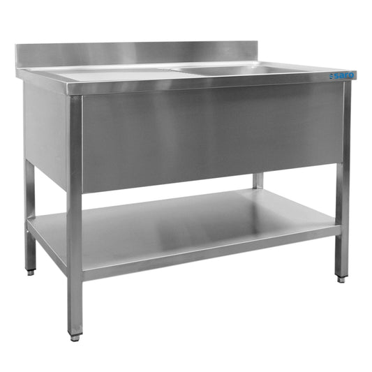 SARO Spültisch 1 Becken, rechts - B 1000 x T 600 mm SARO