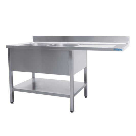 SARO Spülcenter 2 Becken, links - B 1600 x T 600 mm SARO