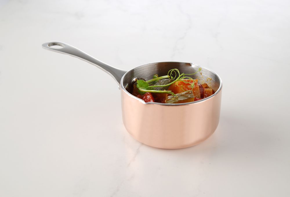 HENDI Miniatur-Kasserolle mit Ausgiesser – 0,16 L, Ø 75 mm