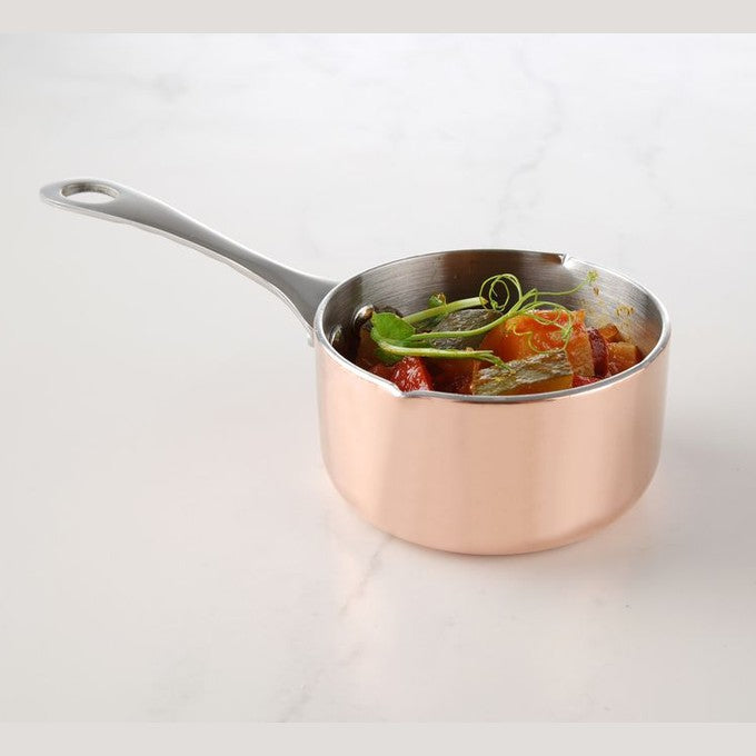 HENDI Miniatur-Kasserolle mit Ausgiesser – 0,16 L, Ø 75 mm HENDI