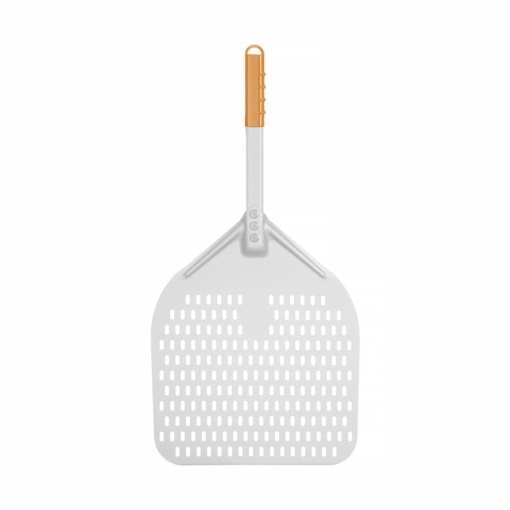 HENDI Pizzaschaufel quadratisch, perforiert, kurzer Griff – 350 × 710 mm HENDI
