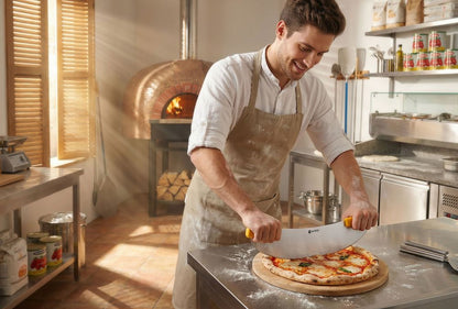 HENDI Pizza-Wiegemesser – 50 cm Klinge, Halbmondform