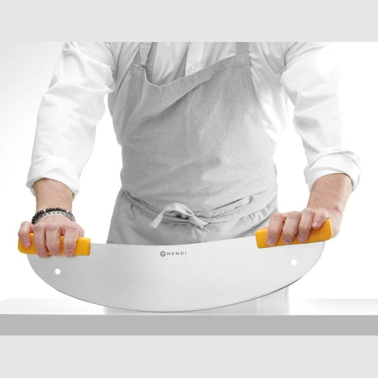 HENDI Pizza-Wiegemesser – 50 cm Klinge, Halbmondform