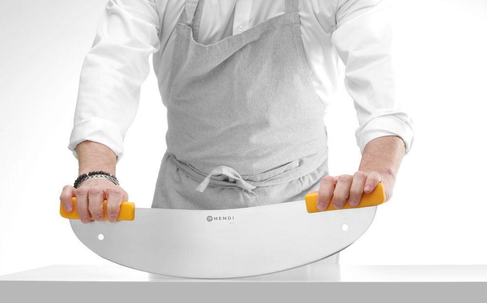 HENDI Pizza-Wiegemesser – 50 cm Klinge, Halbmondform