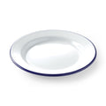 HENDI Emaille Teller flach Ø 200 mm – weiss mit blauem Rand