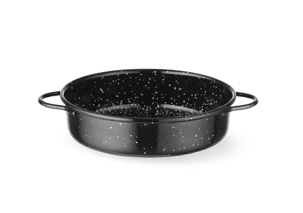 HENDI Auflaufform emailliert Ø 140 mm – rund, Schwarz