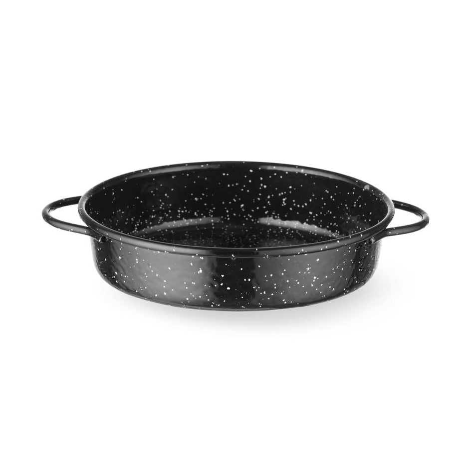 HENDI Auflaufform emailliert Ø 200 mm – rund, Schwarz