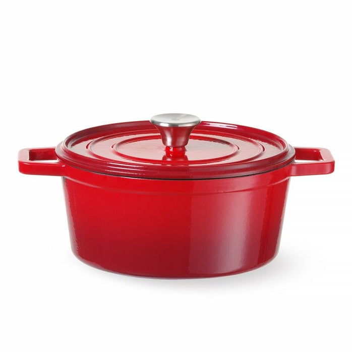 Emaillierter Gusseisentopf, HENDI, 3,7L, Rot, 317x240x H 105mm HENDI