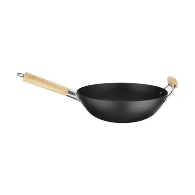 HENDI Wok with Wooden Handles – Carbon Steel, Ø 324 mm