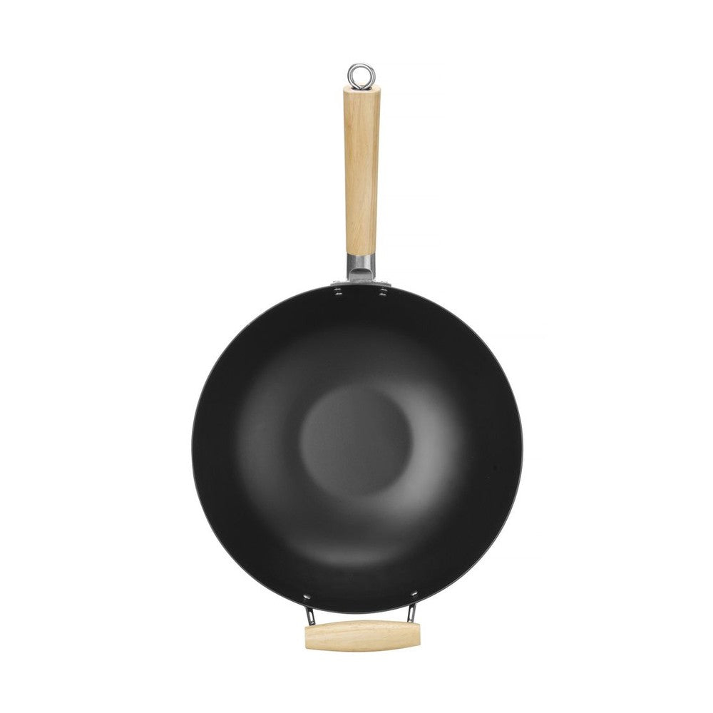 HENDI Wok mit Holzgriff – Karbonstahl, Ø 324 mm