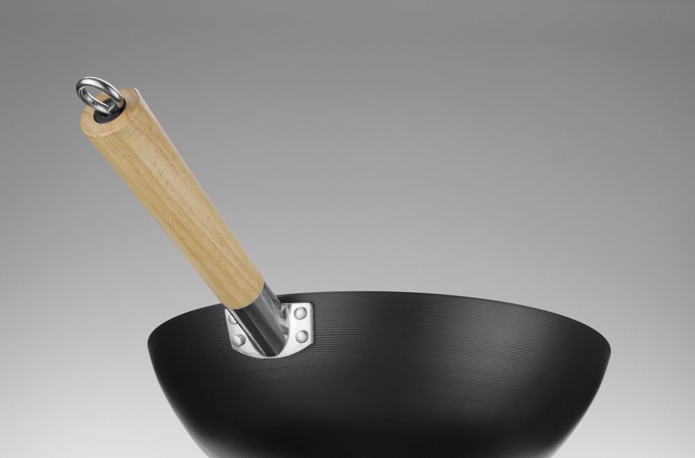 HENDI Wok mit Holzgriff – Karbonstahl, Ø 324 mm
