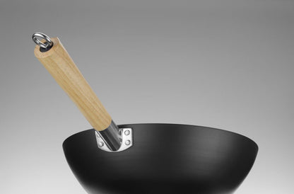HENDI Wok mit Holzgriff – Karbonstahl, Ø 324 mm