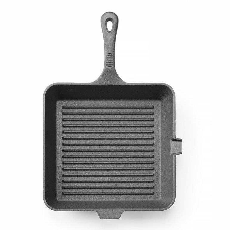 Gusseisen-Grillpfanne, HENDI, Schwarz, 265x265x H 50mm HENDI