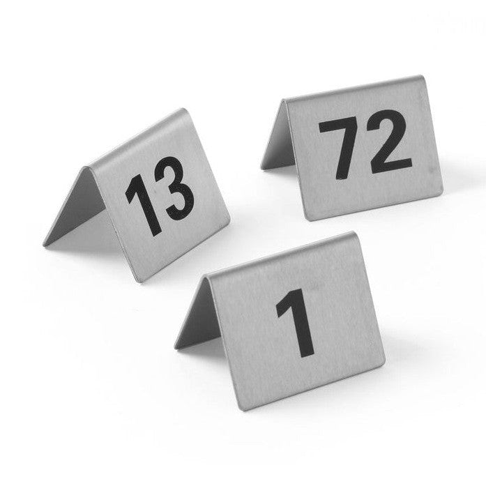 HENDI Tischnummern 49–60 – Set mit 12 Nummern, Edelstahl HENDI