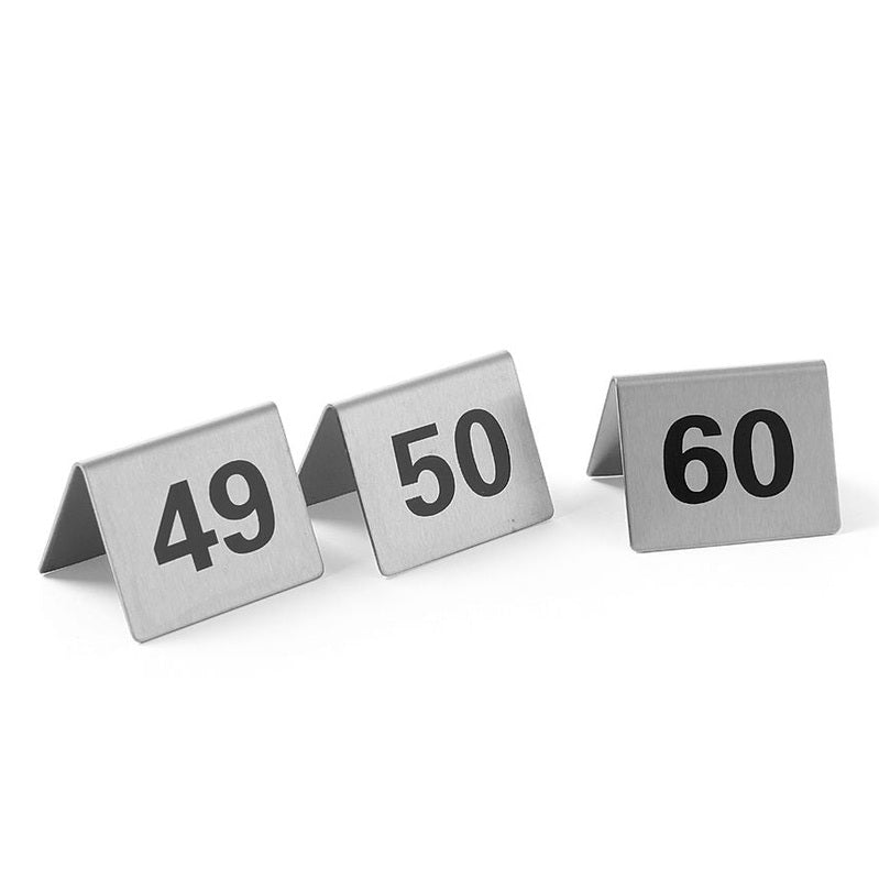 HENDI Tischnummern 49–60 – Set mit 12 Nummern, Edelstahl