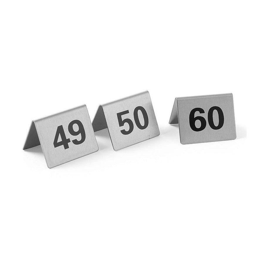HENDI Tischnummern 49–60 – Set mit 12 Nummern, Edelstahl HENDI
