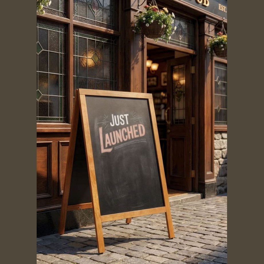 HENDI Kundenstopper Kreidetafel – H 1200 mm, Holzrahmen HENDI