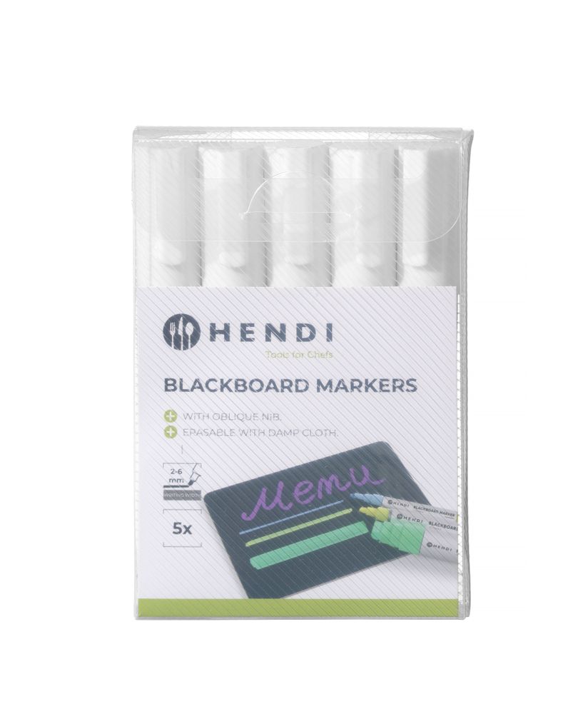 HENDI Kreidemarker 6 mm – 5 × Weiss