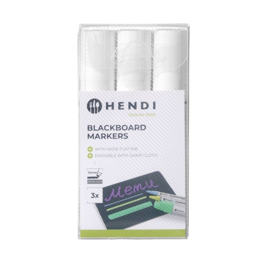 HENDI Kreidemarker 15 mm – 3 × Weiss HENDI