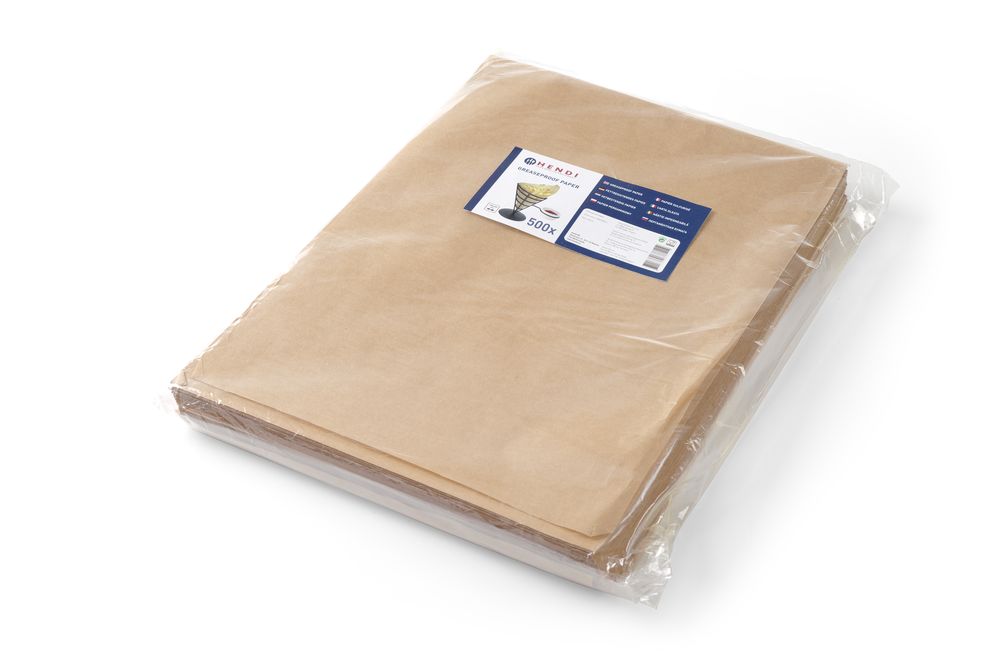 HENDI Einschlagpapier fettdicht Beige – 250 × 350 mm, 500 Stk. HENDI