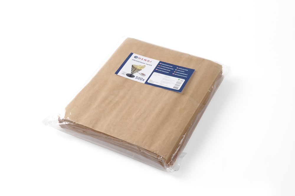 HENDI Einschlagpapier fettdicht Beige – 200 × 250 mm, 500 Stk.