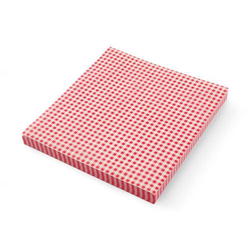 HENDI Einschlagpapier fettdicht 200 × 250 mm – rot-weiss kariert