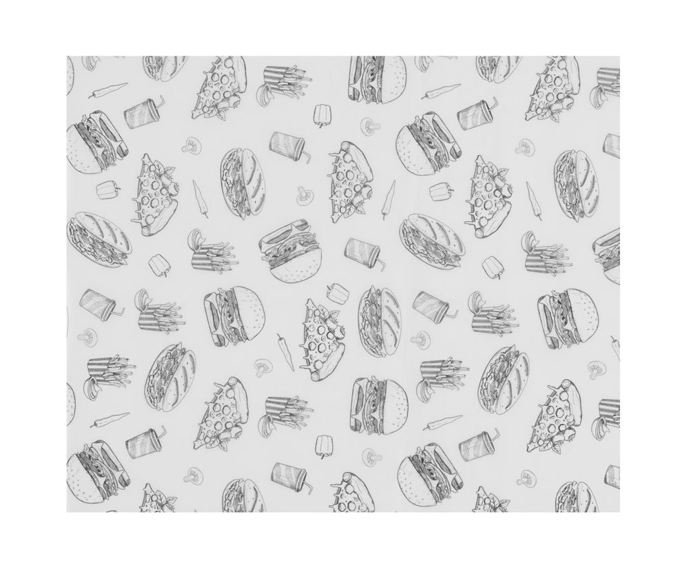 HENDI Einschlagpapier fettdicht 200 × 250 mm – Fastfood-Muster