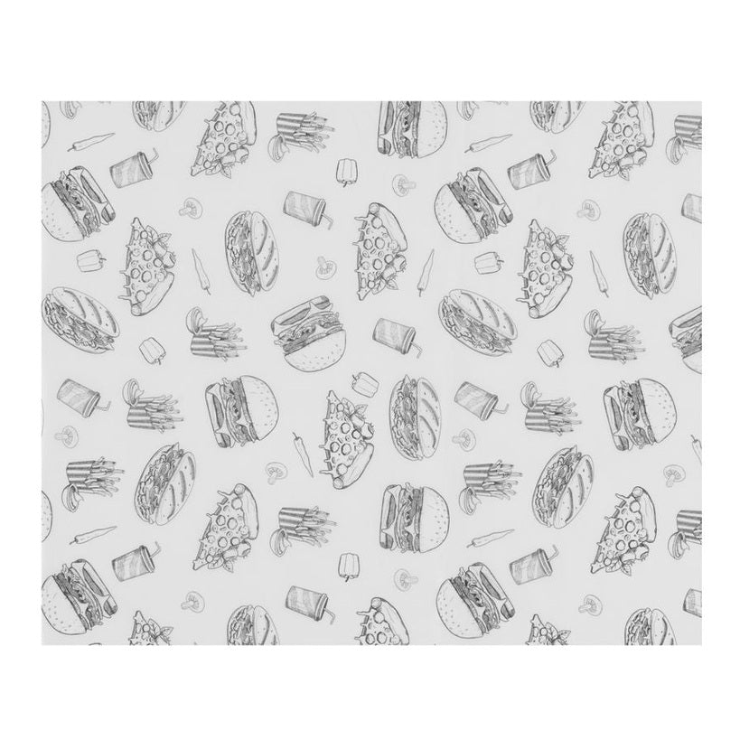 HENDI Einschlagpapier fettdicht 200 × 250 mm – Fastfood-Muster