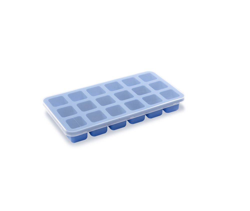 BarUp Eiswürfelform Blau – 18 Würfel, mit Deckel