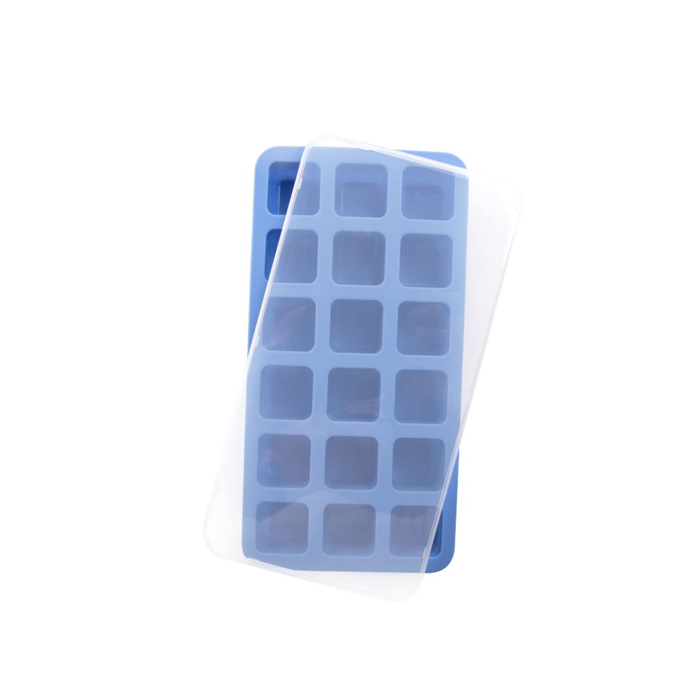 BarUp Eiswürfelform Blau – 18 Würfel, mit Deckel