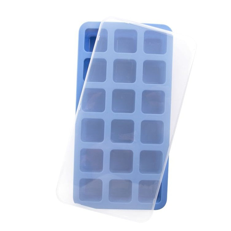 BarUp Eiswürfelform Blau – 18 Würfel, mit Deckel