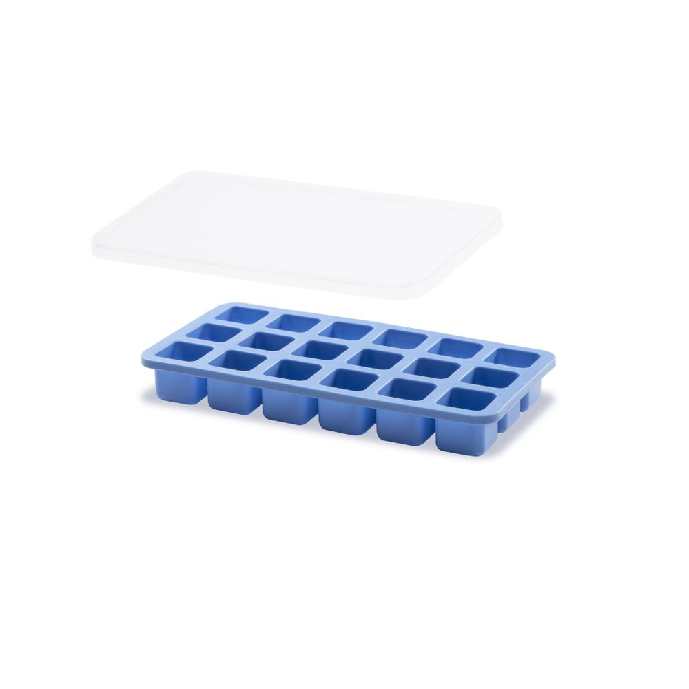 BarUp Eiswürfelform Blau – 18 Würfel, mit Deckel