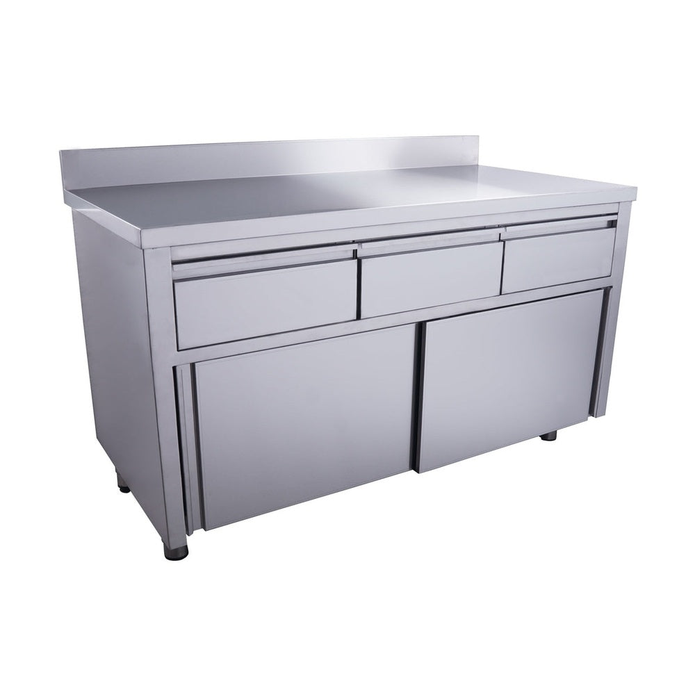 SARO Schiebetürenschrank mit 3 Schubladen und Aufkantung, 1400X700mm SARO