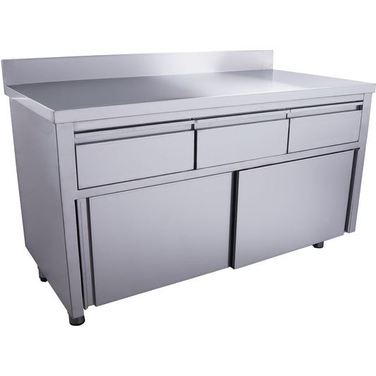 SARO Schiebetürenschrank mit 3 Schubladen und Aufkantung, 1400X700mm SARO