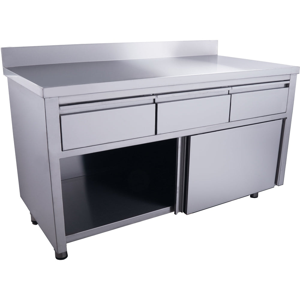 SARO Schiebetürenschrank mit 3 Schubladen und Aufkantung, 1400X700mm SARO