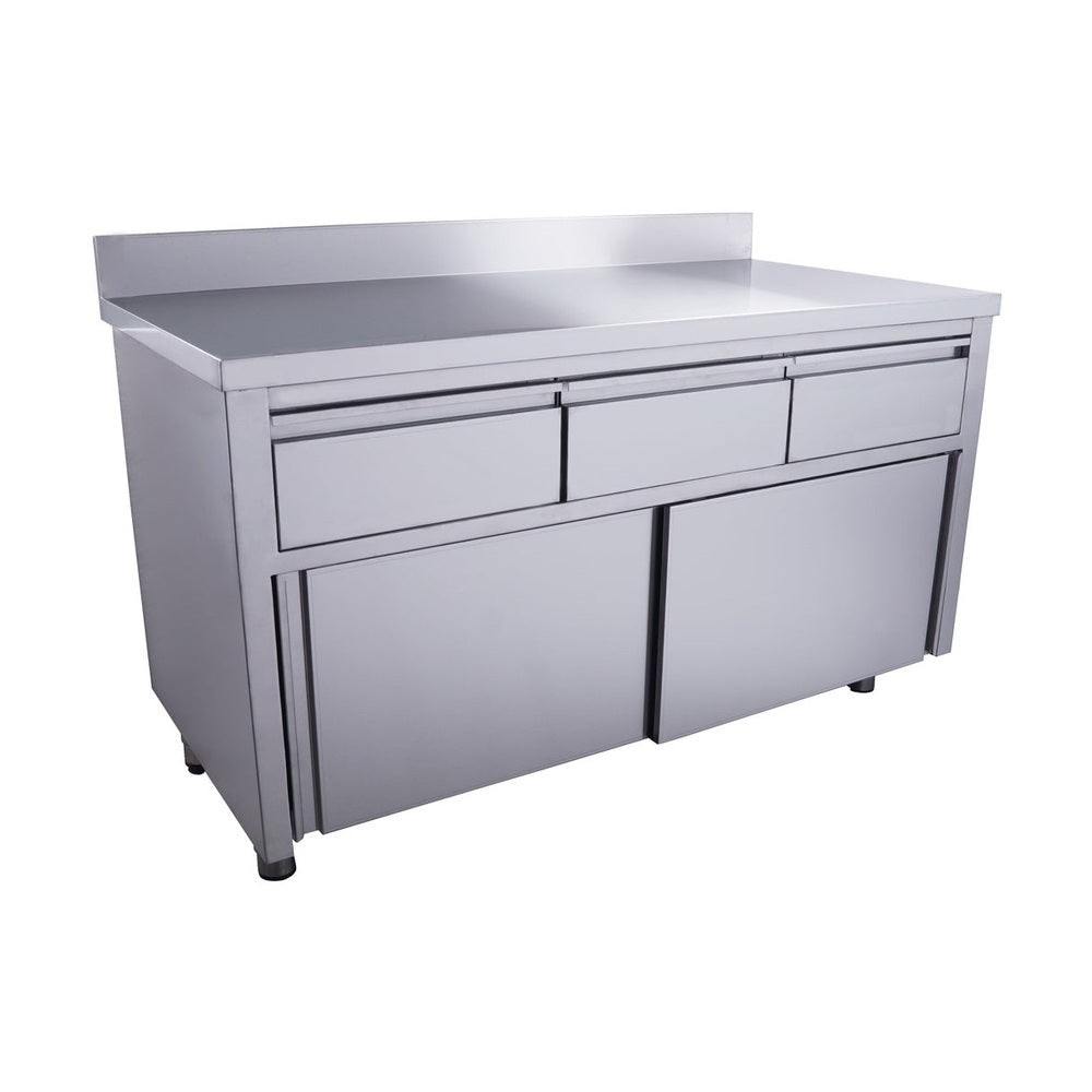 SARO Schiebetürenschrank mit 3 Schubladen und Aufkantung, 1600X700mm SARO