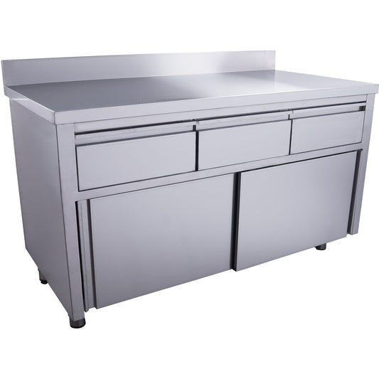 SARO Schiebetürenschrank mit 3 Schubladen und Aufkantung, 1600X700mm SARO
