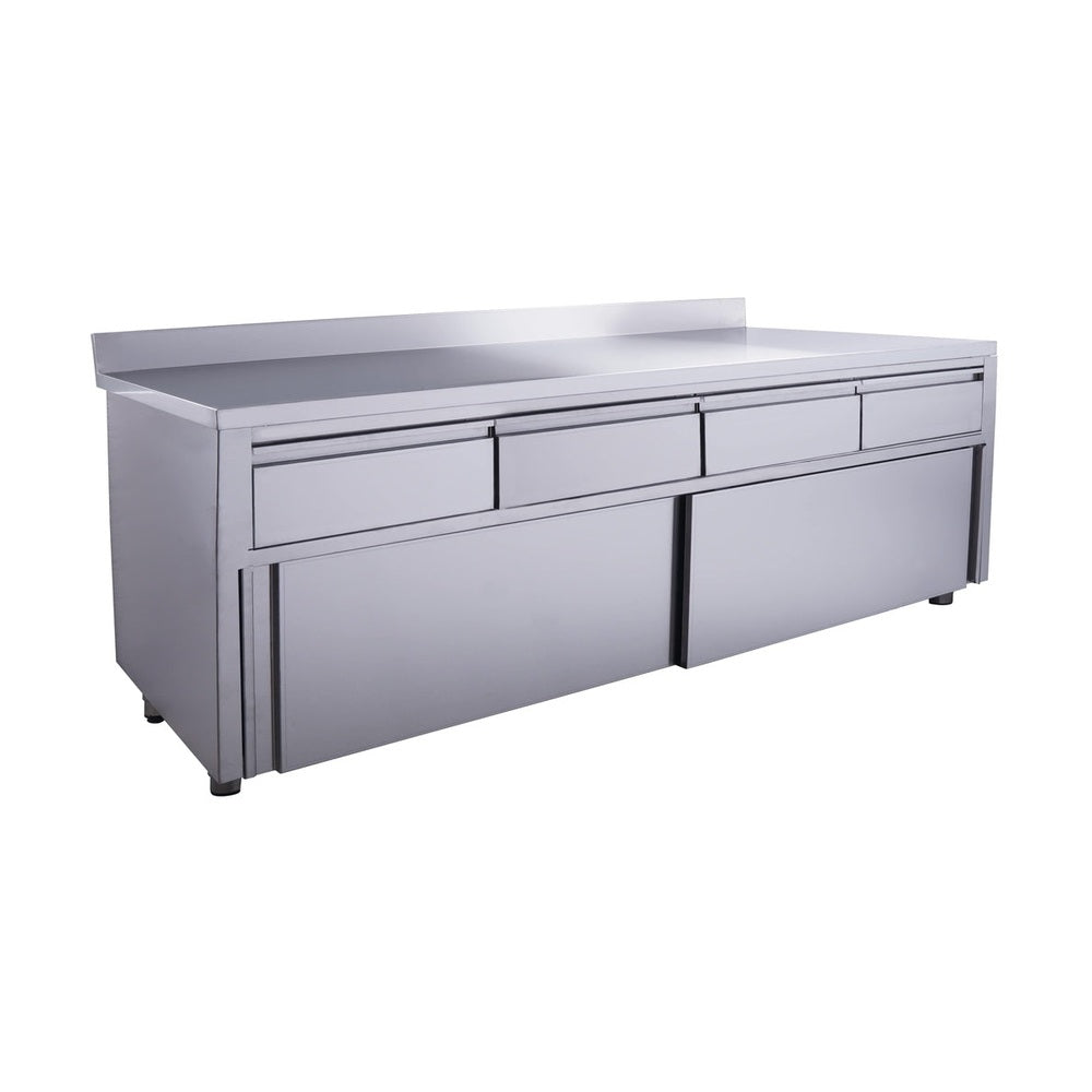 SARO Schiebetürenschrank mit 4 Schubladen und Aufkantung, 1800X700mm SARO