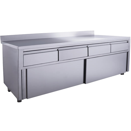 SARO Schiebetürenschrank mit 4 Schubladen und Aufkantung, 2000X700mm SARO