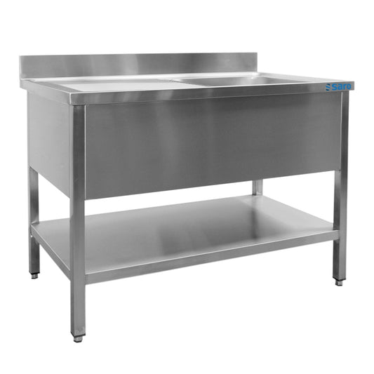 SARO Spültisch 1 Becken, links - B 1000 x T 700 mm SARO