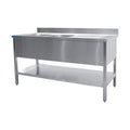 SARO Spültisch 2 Becken, links - B 1200 x T 700 mm SARO