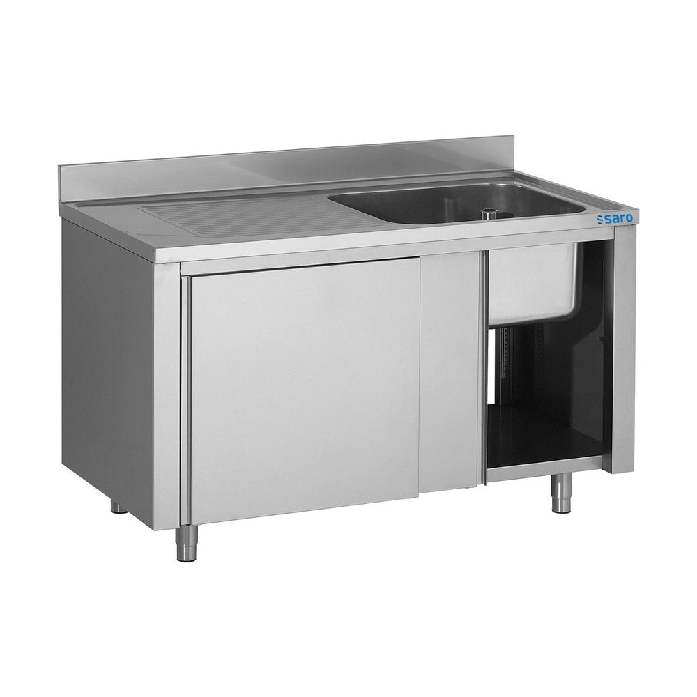 SARO Spülschrank mit Schiebetüren 1200mm, 1 Becken rechts SARO