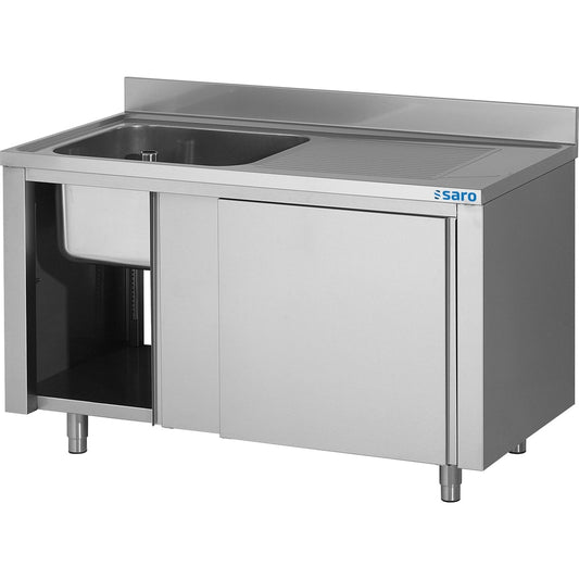 SARO Spülschrank mit Schiebetüren 1200mm, 1 Becken links SARO