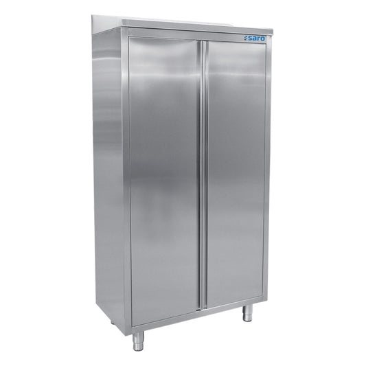 SARO Edelstahlhochschrank 2 Flügeltüren Breite 1000mm SARO