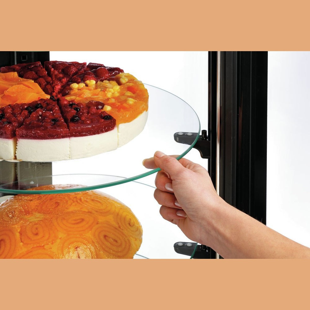 Bartscher Kuchenvitrine 100 L – Umluftkühlung, 4 drehbare Glasböden Bartscher