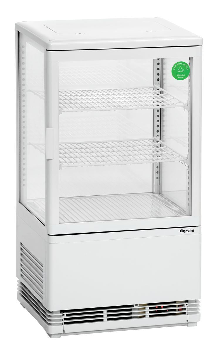 Bartscher Mini-Kühlvitrine 58 L weiss – Umluftkühlung, LED Bartscher