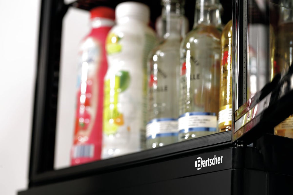Bartscher Mini-Kühlvitrine 78 L schwarz – Umluftkühlung, LED Bartscher