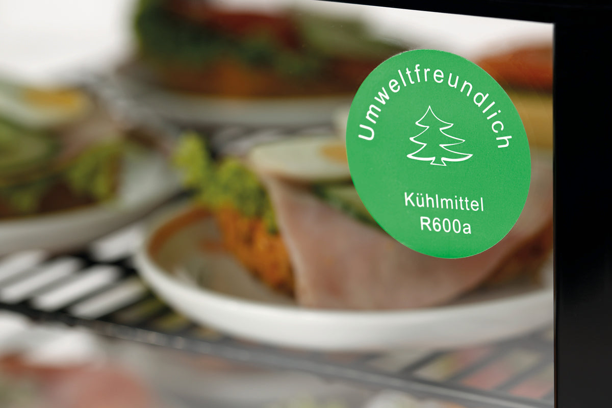 Bartscher Mini-Kühlvitrine 78 L schwarz – Umluftkühlung, LED Bartscher