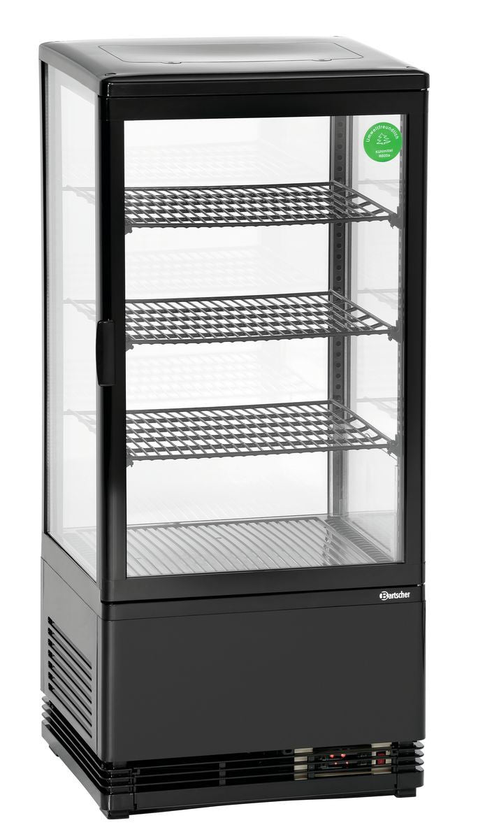 Bartscher Mini-Kühlvitrine 78 L schwarz – Umluftkühlung, LED Bartscher