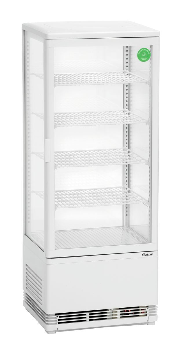 Bartscher Mini-Kühlvitrine 98 L weiss – Umluftkühlung, LED Bartscher